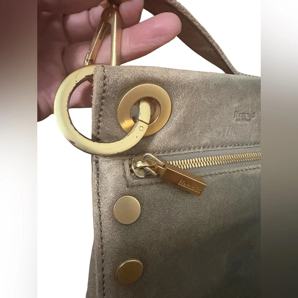 Hammitt Tony Small Pewter/Brushed Gold Red Zip - Picture 6 of 15